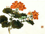 Geraniums a Gongbi Painting Class with Victoria Li 10/08